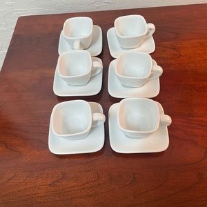 6 Crate & Barrel square China espresso set